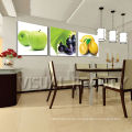 Decoración de la sala de comedor de las imágenes de las frutas de la manzana Impresiones del arte de la lona del tríptico